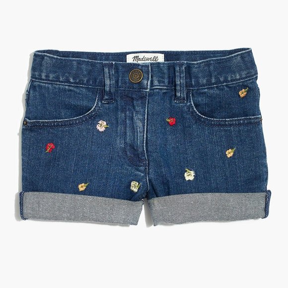Madewell Other - Madewell&crewcuts Floral Embroidered Jean Shorts